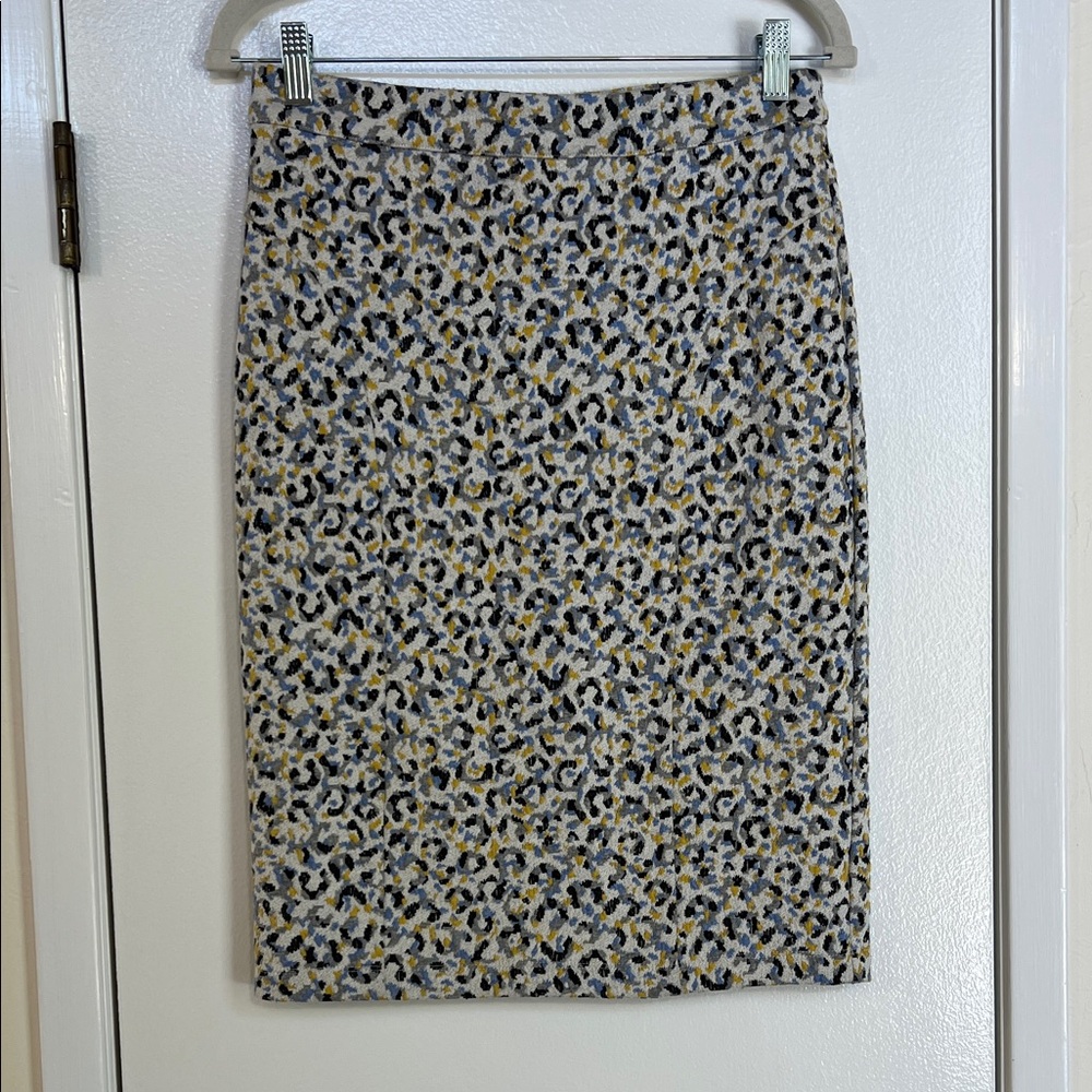 Maeve Animal Print Pencil Skirt - Black, Gray, Yellow